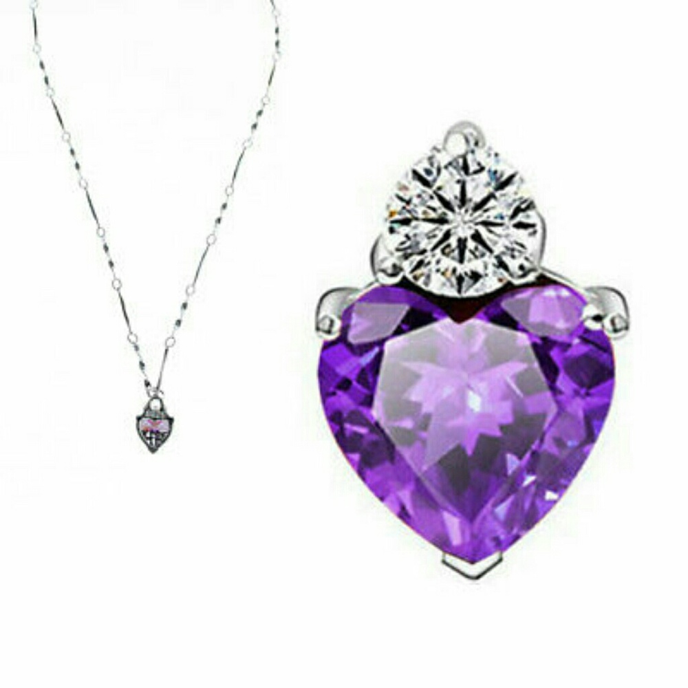 18” Purple Amethyst Heart Crystal